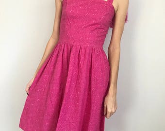 Vtg 90s pink water drop dress xs-s