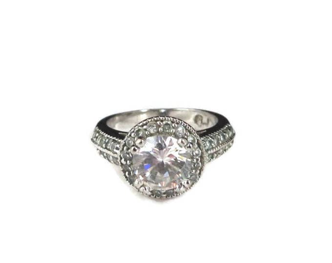 Vintage Premier Designs Faux Diamond Engagement Ring Size 6