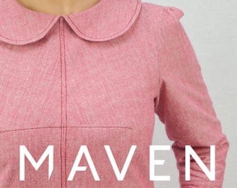 The Kitty Dress PDF sewing pattern - dress sewing pattern - womens sewing pattern - PDF pattern - peter pan collar - dress- sewing pattern