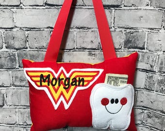 Tooth Fairy Pillow Wonder Woman Yellow Toothfairy
