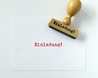 Stempel Einladung! Schreibmaschine echt getippt Typo retro Party Hochzeit Geburtstag