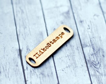 Custom wood tags, Custom wooden tags, Sew on wood labels, Wood buttons, Engraved tags, Personalized Wooden labels, Personalized small tags
