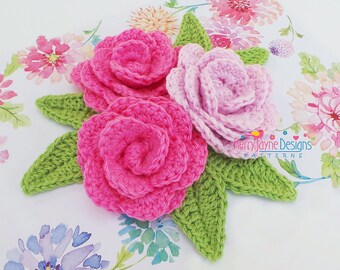 KERRYS CAMELLIA FLOWER Pattern Crochet Flower Pattern Flower And Leaf Crochet Pattern Crochet leaf pattern Flower Crochet Pattern leaves
