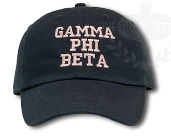 Gamma Phi Beta Sorority Baseball Cap - Custom Color Hat and Embroidery.