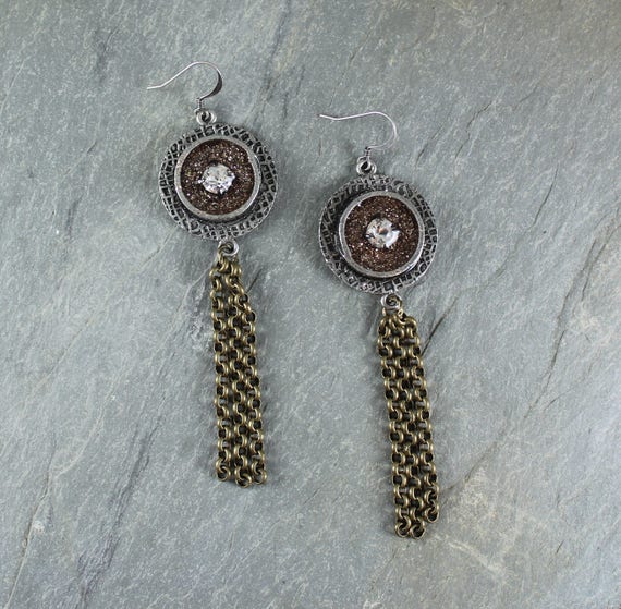 Bohemian Chic ~ Gold and Silver Mixed Metal earrings