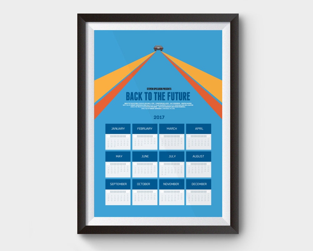 Back to the future calendar 2017 delorean by ArchiveFilmPosters