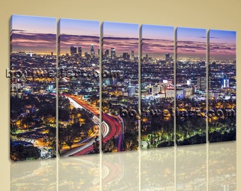 Los Angeles Wall Art los angeles skyline | etsy Los Angeles Wall Art los angeles skyline | etsy