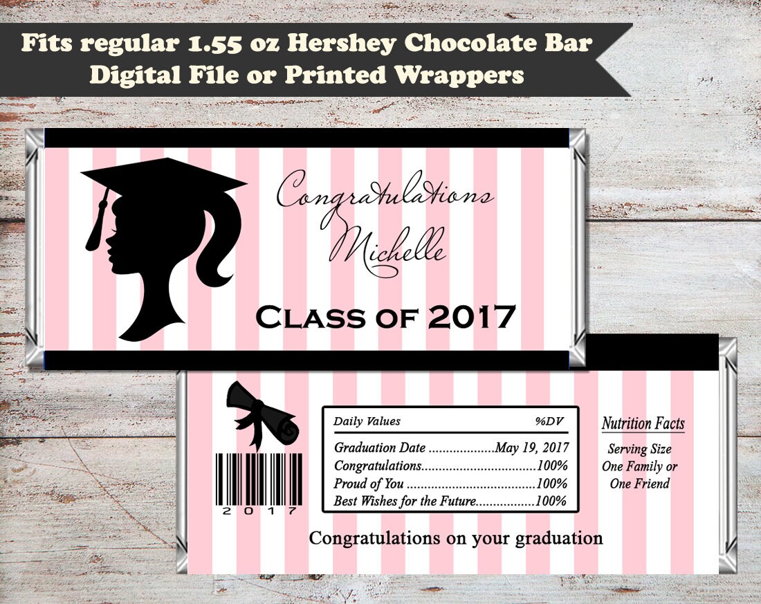 GRADUATION Silhouette Candy Bar Wrappers Graduation Candy