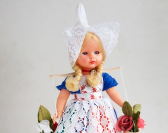 Dutch Costume Doll - Flower Girl - Souvenir from Holland - Milkmaid in Traditional Dress