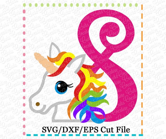 Download Rainbow Unicorn 8th Birthday SVG Cutting File unicorn svg