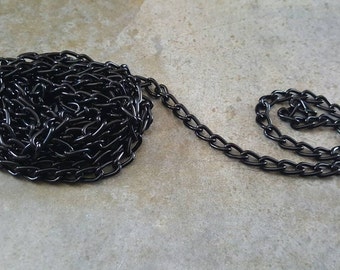 Black Chain, 8 Feet, Chunky Aluminum Chain, Bulk Chain, Jewelry Making, Tarnish Free Chain, Jewelry Supplies, Thick Chain, Loose Chain