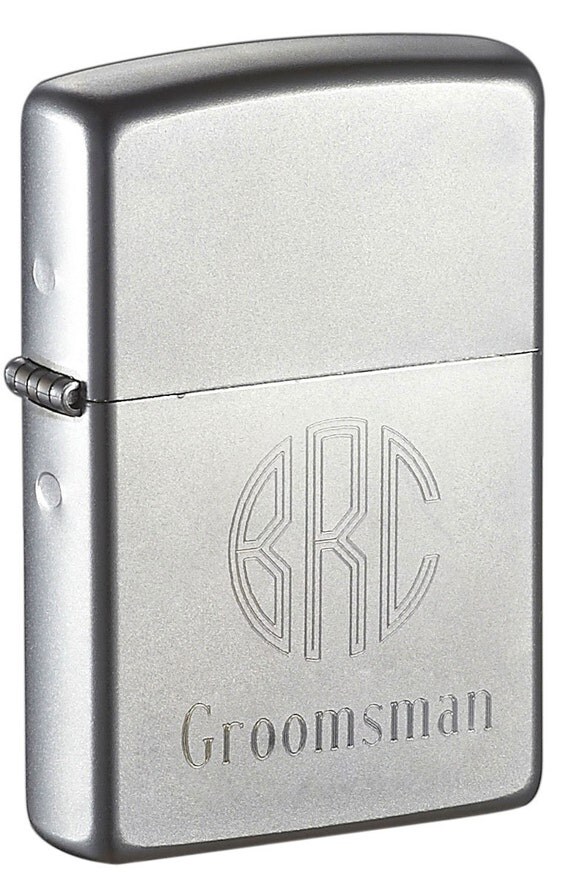 Personalized Zippo Lighter Custom Engraved Satin Chrome