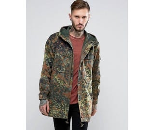 German Army Parka military coat jacket Bundeswehr camouflage camo flecktarn