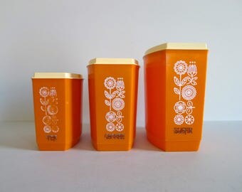 Vintage Orange Nesting Canister Set