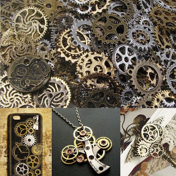 100g Pieces Lot Vintage Steampunk Wrist Watch Old Parts Gears Wheels Steam Punk by LORAbeads steampunk buy now online