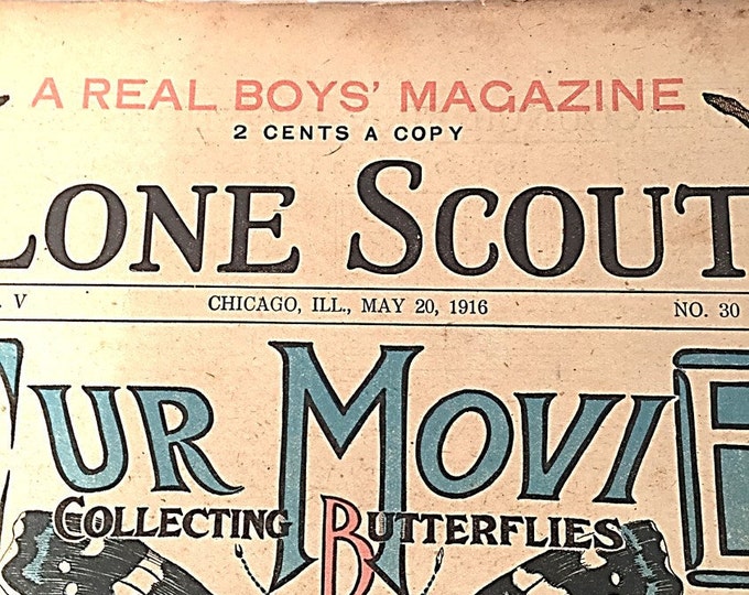 The Real Boys Magazine | Lone Scout | Our Movie Collecting Butterflies | May 20 1916 | Perry Emerson Thompson