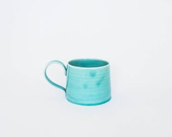 turquoise porcelain coffee mug