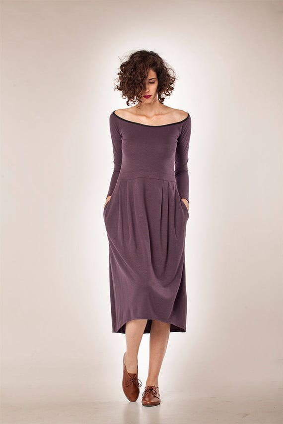 Women Dress/ Long Sleeves Dress/ Midi Dress/ Winter Dress/