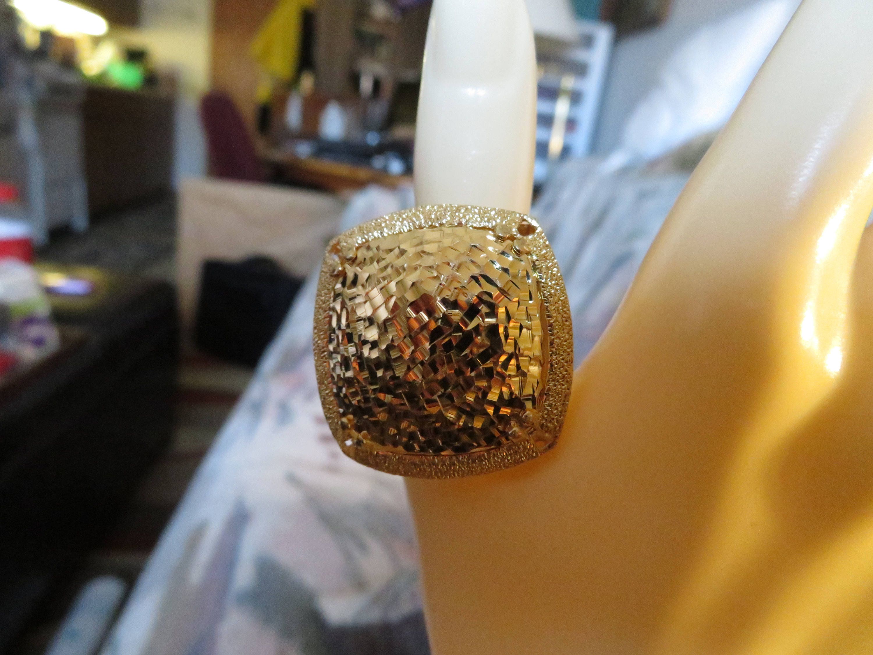 Handcrafted 14KT Gold over Sterling Silver 925 ring Size 7