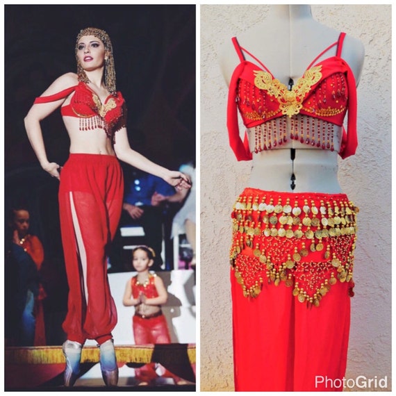 Princess Jasmine Red Slave Aladdin Costume