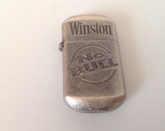 Winston No Bull cigarette lighter, vintage Winston lighter, No Bull lighter, vintage flip top cigarette lighter