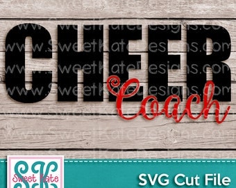 Cheer Coach SVG Cheerleader JPG PNG {Scrapbook Die Cut Heat Transfer Vinyl} Cricut Explore Silhouette Sports Sweet Kate Designs