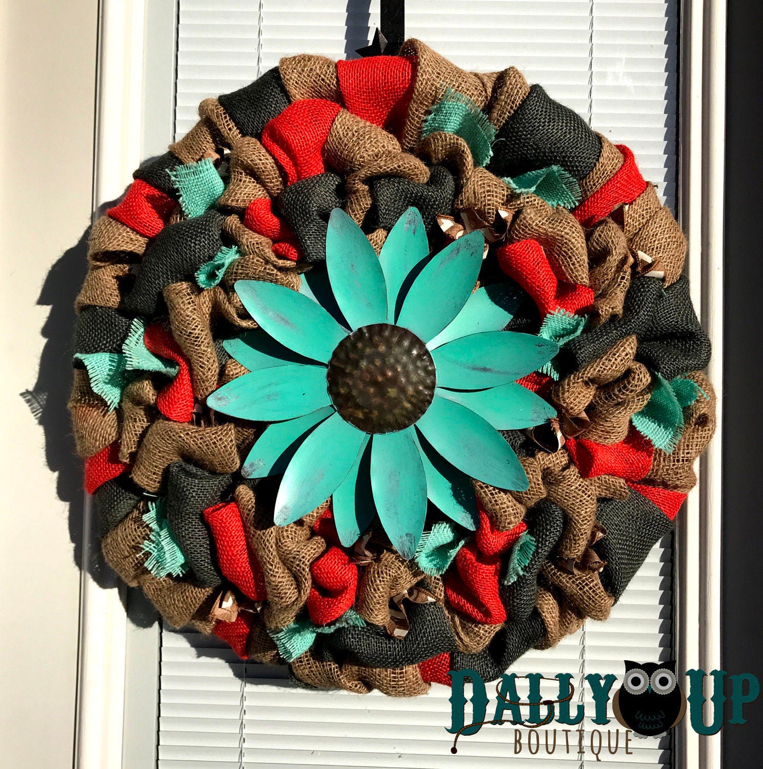 Wreath - Flower Spring Wreath -Coral, Gray and Aqua Wreath - Door Decor -  Spring Decor -  Front Door Wreath  -  Wreaths - Everyday Wreath