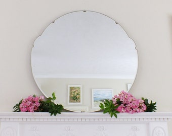 Extra Large Vintage Mirror Art Deco Mirror Frameless mirror Bevel Edge Mirror Feature Wall Mirror M177