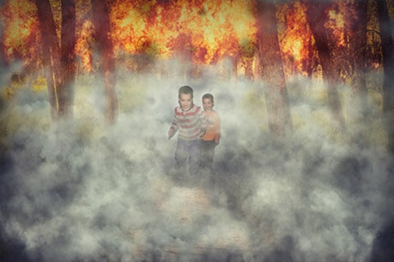 forest fire digital background with png smoke overlay nice wedding background