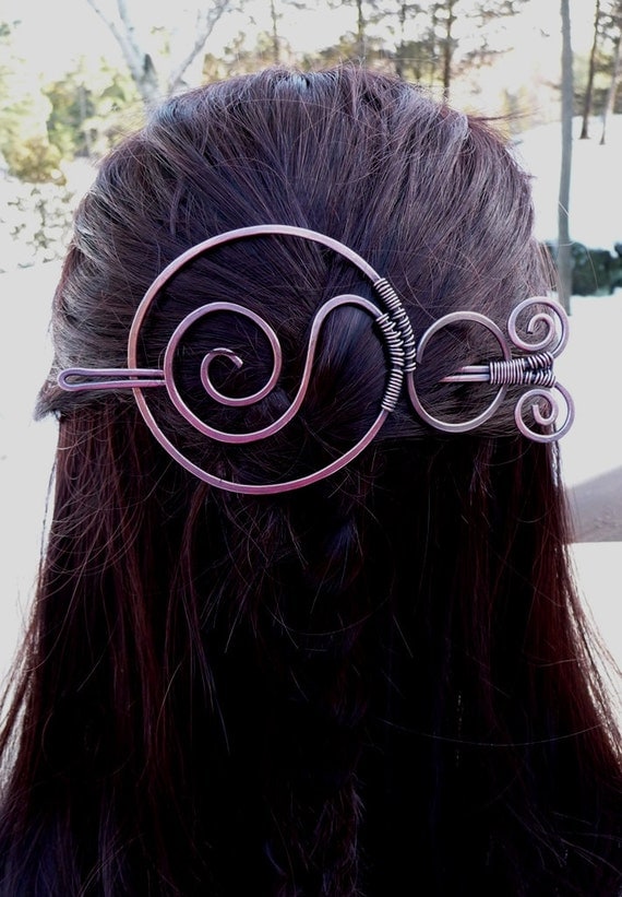 Large Hair Slide Barrette for Thick Hair Bun Holders Copper