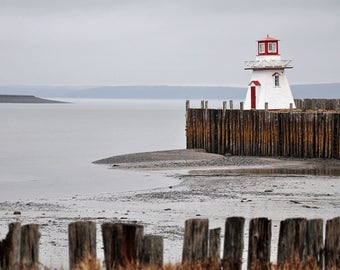 Nova Scotia Lighthouse, Instant Digital Photography Download, Belliveau Cove Wharf Low Tide, l'Anse des Belliveau, Baie Ste Marie, Acadian