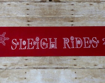 Sleigh ride sign | Etsy