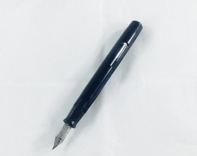 Storewide 25% Off SALE Vintage WASP Addipoint No. 233 Medium Nib Black Fountain Pen Featuring Original Lever Fill Design