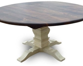 Round Distressed Berkley Farmhouse Table