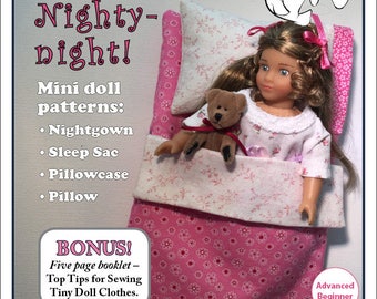 Sleeping bag for 6 inch mini dolls such as American Girl, Our Generation and Lori, both cloth and vinyl bodies