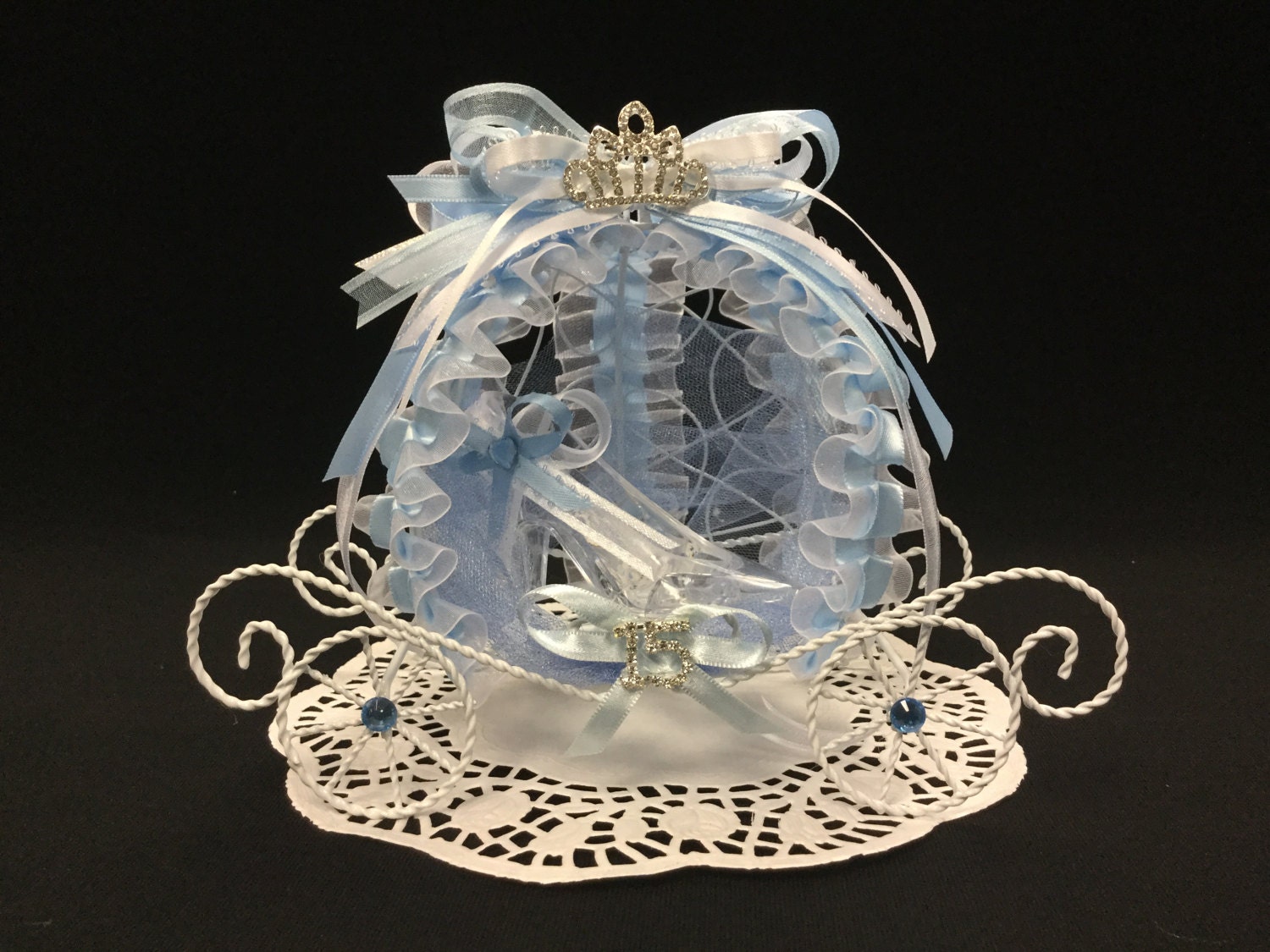 Decorated Iron Cinderella Carriage Cake Topper Center Piece