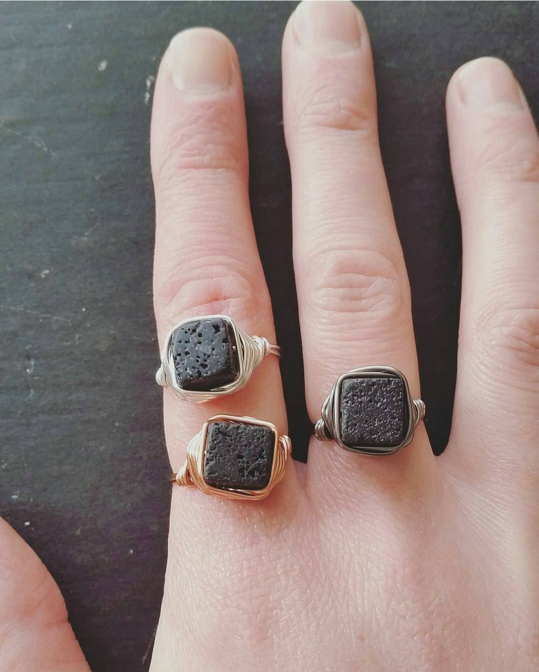 Square Lava Essential Oil Diffuser Ring Lava Rock