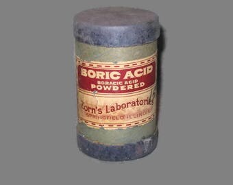 Boric Acid Container, Cardboard Container, Vintage Household, Vintage Collectible, Cardboard Canister, Collectible Vintage, Home Decor