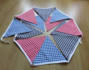 Large size gingham bunting. Village Fete bunting. Wedding bunting. Wizard of Oz.