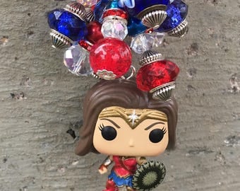 Wonder Woman Handbag Charm, Wonder Woman Accessory, Superhero Purse Charm, Wonder Woman Rearview Mirror Accessory