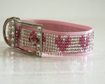 Bulldog Studded Rhinestone Dog Collar & Leash Set – Punk Style – Eco-Leather - View #2