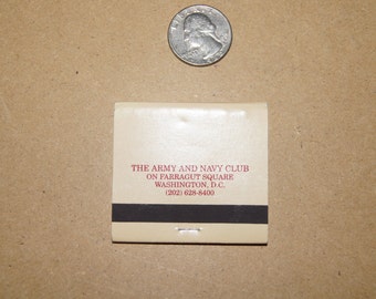 Vintage 1970's - International Hotel and Restaurant Matchbook The Army and navy Club Washington DC Matchbook