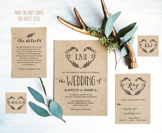 Etsy Rustic Wedding Invitations 2