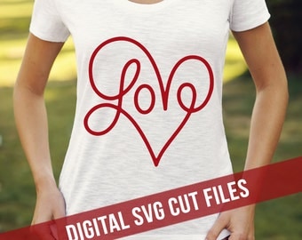 Love SVG Heart Cutting File Vinyl Cutting Decal Scrapbooking Crafting Valentine SVG file Silhouette Cameo Cut Files Svg Cut File Wedding SVG