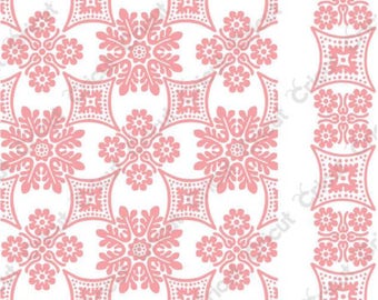 FOULARD Cricut Cuttlebug Embossing Folder by Anna Griffin 4.25" x 5.5" folder plus a 1" x 5.5" frame -- Factory Sealed & Ready to Ship
