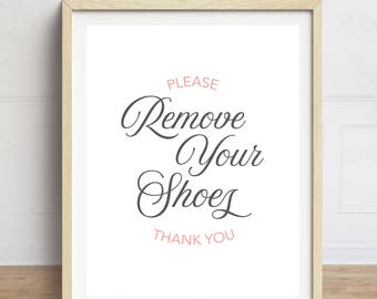 Remove Shoes Sign, Leave Your Shoes at the Door Sign, Please Remove Your Shoes Thank you, Hallway Art, Entranceway Sign, Foyer Sign