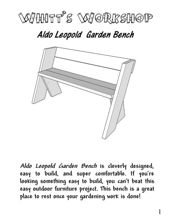 Aldo Leopold Garden Bench PDF File Wood Plans Blueprint