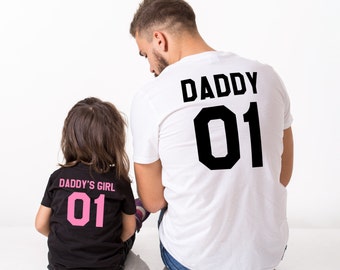 Daddy daddy's girl father daughter matching shirts, Daddy daddy's girl father daughter matching T-shirts, 100% cotton Tee, UNISEX