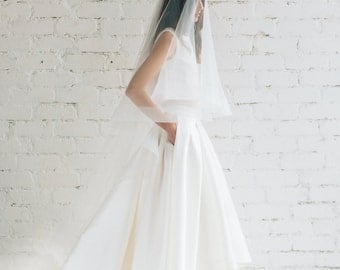 Horsehair Veil, Horsehair Drop Veil, Wedding Veil, Ivory Veil, Off White Veil, Fingertip Veil, Horse Hair Wedding Veil - VICTORIA