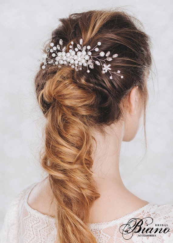 Bridal Headpiece, Bridal Hair Comb, Wedding Hairpiece, Pearl and Rhinestone Hairpiece, Bridal Hair Comb, Wedding Hair Accessories